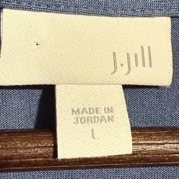 J.Jill slate blue button front long sleeve tunic blouse - women's large - Picture 6 of 9